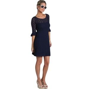 Lilly Pulitzer Shauna Tunic Dress‎ Crochet in True Navy Size Small